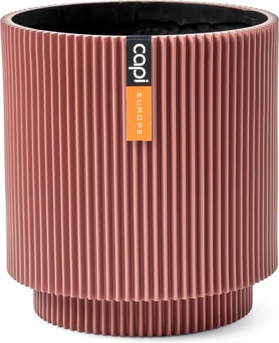 Capi Europe - Vaas cilinder Groove Colours - 8x9 - Roze - Opening Ø7 - Bloempot voor binnen - 5 jaar garantie - BGVPI311