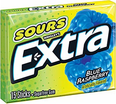 Extra Gum Sours Blue Raspberry - Kauwgom - 10 x 41 g