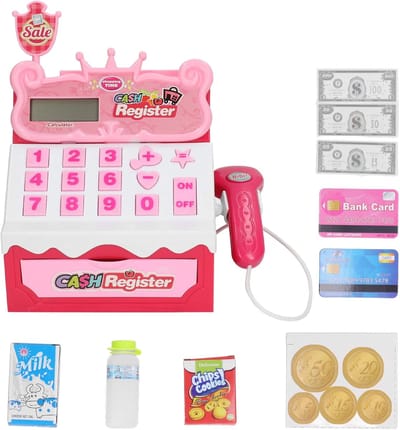Speelgoed Kassa - Speelgoed Winkel - Leren Spelen - Veilig ABS Materiaal - 30x19x16 cm