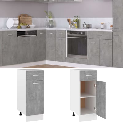 vidaXL - Onderkast - met - lade - Lyon - 30x46x81,5 - cm - bewerkt - hout - betongrijs
