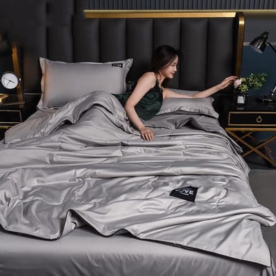 Nieuwe Gewassen IJszijde Naked Slaap Airconditioning Zomer Koel Dekbed Enkel Dubbel Lente En Herfst Dunne Beddengoed Zonder Kussensloop Only 2PC Pillowcase