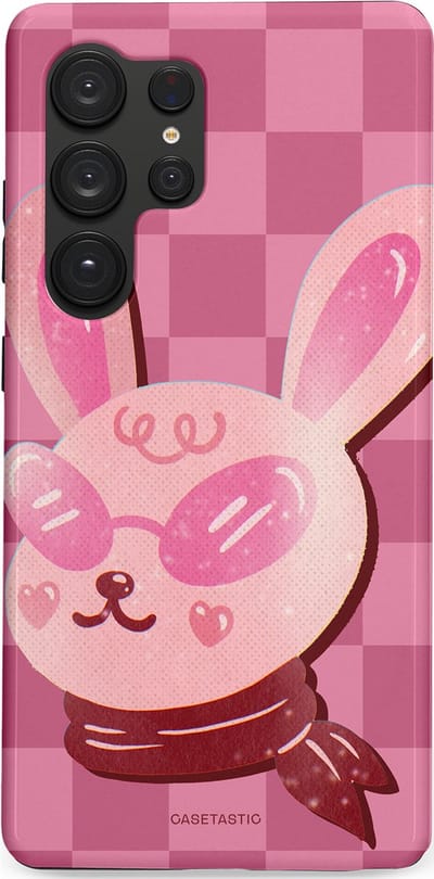 Casetastic Hoesje Geschikt voor Samsung S25 Ultra - Stijlvolle Beschermende Duo-layer Case - Luxe konijntje