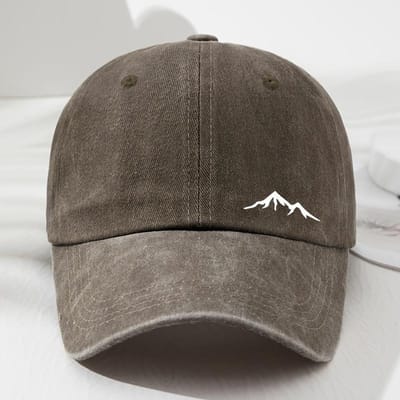 Baseballpetten met Bergprint voor Mannen en Vrouwen, Geschikt voor Buitenreizen, Wandelen, Bergbeklimmen, Zonbescherming Adjustable black
