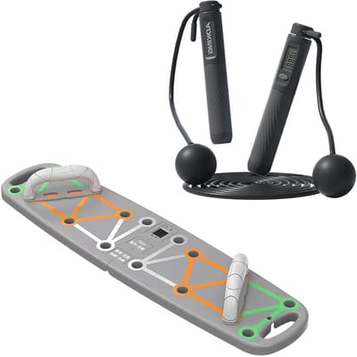 Fitnessapparaat - Trainingsplank - Borstspieren Trainen - Met Springtouw Set - 2 kg - Ivoorwit
