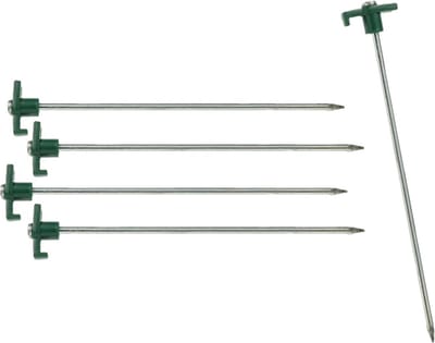 Grondpennen/tentharingen - 16x st - metaal met haak - 25 cm - rotspennen