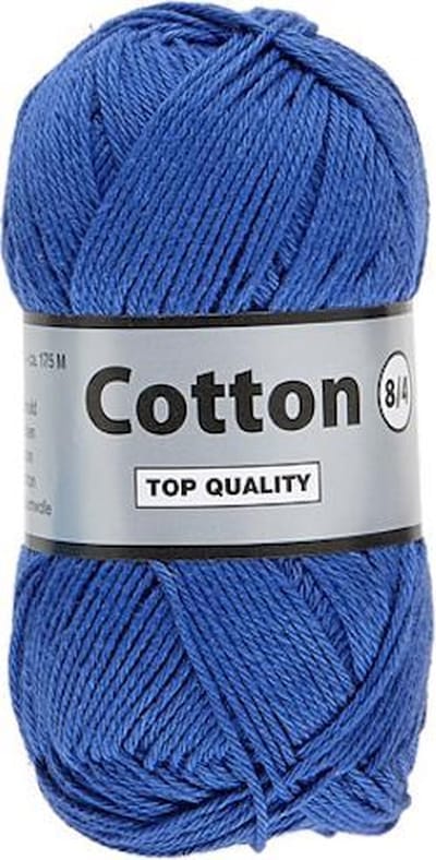 Lammy yarns Cotton eight 8/4 dun katoen garen - helder blauw (039) - naald 2,5 a 3mm - 5 bollen van 50 gram - heerlijk voor een zomers project