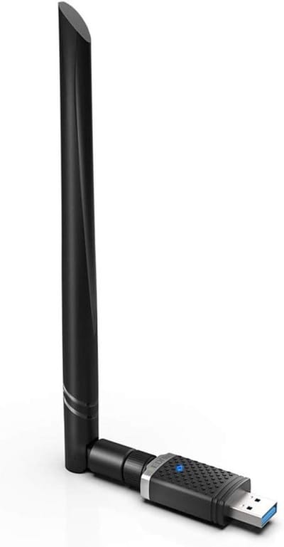 Wifi Adapter - Netwerkkaart Dongle - Snelle Internetverbinding - 5dBi Sterke Antenne - 1300 Mbps - Zwart