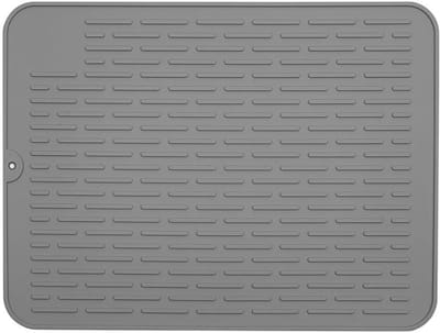 Siliconen Afdruipmat - Drogen Keukenmat - Afdrogen Keukengerei - Hittebestendig Non-slip - 40x30 cm - Grijs
