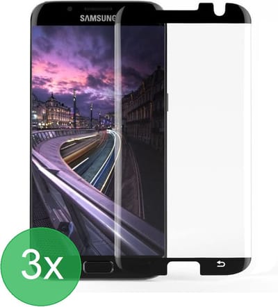 3x Full Cover Screenprotector Geschikt voor: Samsung Galaxy S7 Edge - Screen protector - volledige glas - bescherming - beschermglas - ZT Accessoires