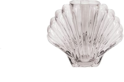 Housevitamin Glazen Schelp Vaas- Smokey- 19.5x9x16.5cm