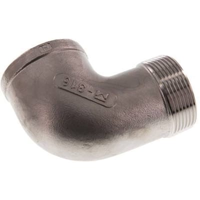 Rp 1 1/2'' x R 1 1/2'' F/M RVS L-Fitting 90graden 10 Bar