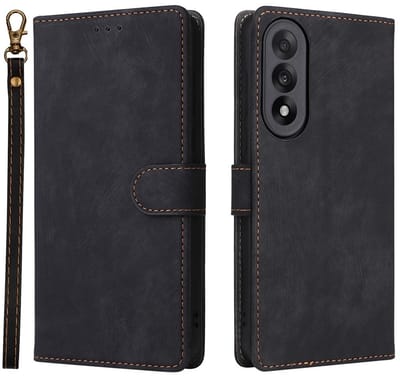 Coverup Hoesje - Geschikt voor OnePlus Nord 5 Hoesje - Coverup Book Case met Koord - Zwart