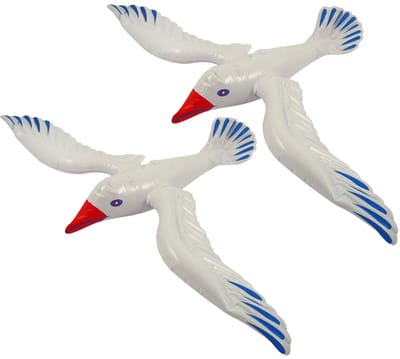 Henbrandt Opblaasbare meeuw vogel - 2x - 67 cm - Zeevogels - Maritieme decoraties