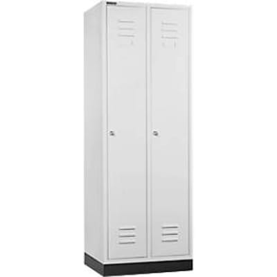 Schäfer Shop Select Kledinglocker, met 2 compartimenten, met fitting, cilinderslot, lichtgrijs/lichtgrijs