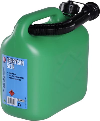 Jerrycan voor brandstof - 5 liter - groen - incl. schenktuit - voor o.a. benzine en diesel