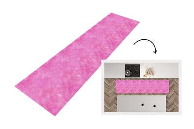 Keukenloper - Loper keuken - Waterverf - Roze - Patronen - 200x50 cm - Keukenloper vinyl