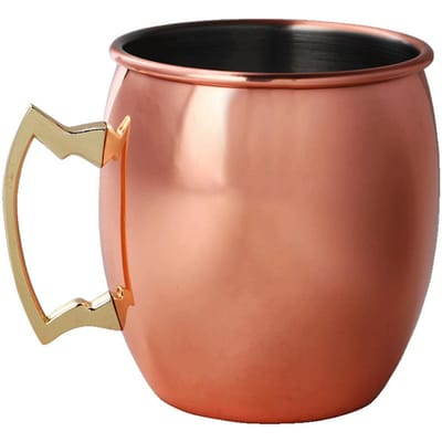 550ml Kopergeplateerde Moscow Mule Mok Bierbeker Koffiemok Kopergeplateerde Mokken Keuken Bar Drinkgerei beige