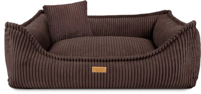 Denzoo Hondenmand Milano | Hondenbed | Hondensofa | Waterafstotend | Afneembare hoes | Orthopedisch Traagschuim | Brown | M (L80xB60xH23cm)