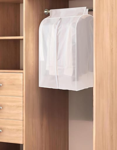 QTTVBTNA – 1 stuk Transparante Kledinghoes – Kledingopslag – met Ritssluiting – Stofdichte Kledingbeschermer voor Kapstok, Jassen, Mantels en Garderobe Organisatie – 60×50×90 cm