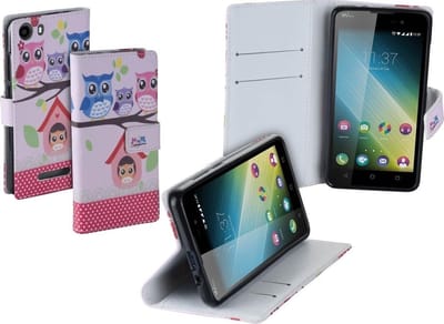 Uiltjes design TPU bookcase hoes voor Wiko Lenny 2 wallet cover
