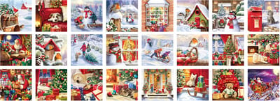 Eurographics - Adventskalender, Kerstherinnering [Advent Calendar, Christmas Memories] - Simon Treadwell - 24×50 stukjes 12,5×12,5cm (b×h) - Adventskalender