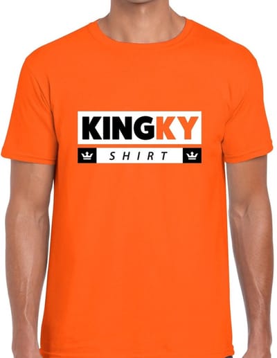 Oranje Kingky t- shirt - Shirt voor heren - Koningsdag kleding S