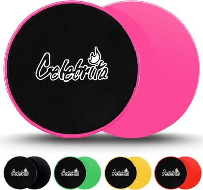 Glijders Core Oefeningen - Fitness Schijven - Buik Rug Versterken - Lichtgewicht Compact Ontwerp - 17.8 x 17.8 cm - roze