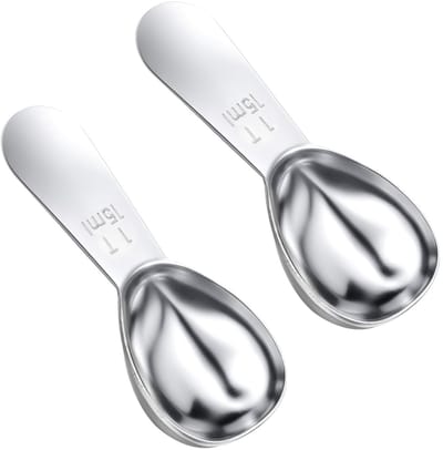 Dailygoods- Doseerlepel Set van 2 - Roestvrij Stalen Maatlepels - Koffielepel 15 ml - Theelepel - Precisiedoseerlepel - Vaatwasmachinebestendig - Maatlepel