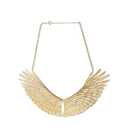 HÕBE – Alas Collier – 18 Karaat Goud Vergulde Messing - Gerecycled Messing– Ketting– Handgemaakte Sieraad – Accessories – Dames Collier – Model Filigraan