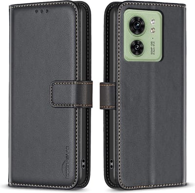 BINFEN Hoesje - Geschikt voor Motorola Edge 40 Hoesje - BINFEN Color Book Case - Zwart