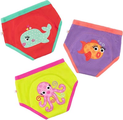 Zoocchini set van 3 oefenbroekjes - 100% organic katoen - Ocean Girl - Meisjes - 3-4 jaar