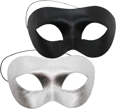 Set van 2 Zwarte Carnaval Maskers voor Volwassenen - Venitiaanse Maskers voor Halloween en Feestdecoratie