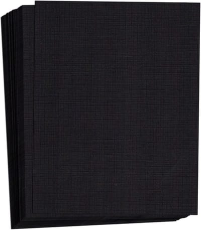 Gekleurd Cardstock Papier - Kleurkarton Hobbykarton - Scrapbooking Kaarten Maken - Linnen Getextureerd - 8.5x11 Inch - Zwart