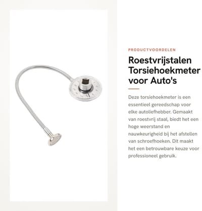 Dailygoods- Torsiehoekmeter roestvrij staal - Digitale Hoekmeter - Winkelhaak - Schroefhoekverstelling - Magnetische zachte staaf - Praktisch meetinstrument