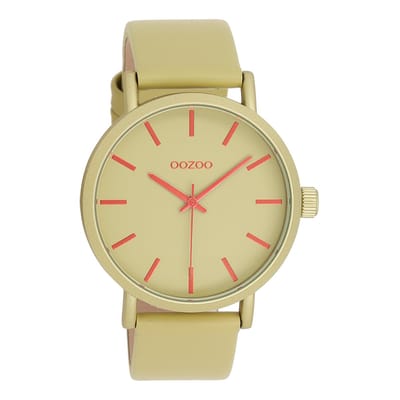 OOZOO Timepieces - Olijf groene OOZOO horloge met olijf groene leren band - C11181