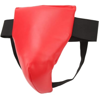 Kruisbeschermer voor Boksen Kickboksen Training Schokabsorptie Geventileerd Verstelbare Jockstrap M(for 4-6.5kg) red