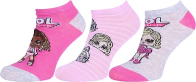 3x Roze en grijze LOL SURPRISE meisjessokken