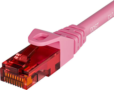 Qost - CAT6 internetkabel - 100% koper / UTP - 10 Gbps / 250 MHz - RJ45 Connectoren - Patchkabel / Netwerkkabel - 0.25 meter - Roze