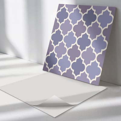 Wallfluent Vinyl Tegels - Geometrisch Patroon met Motief Vinyl Tegels Zelfklevend - 30 cm x 30 cm - Paars PVC Tegels - Set van 9 - Vierkant PVC Tegels - Patroon Plaktegels - Zelfklevende Vinyltegels - Plaktegels Keuken en Badkamer