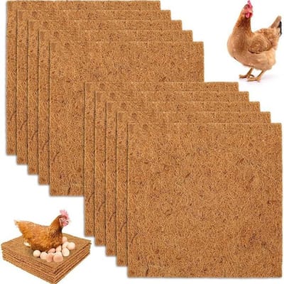 10-stuks 20x20cm Kippenhokmat - Natuurlijke kippennestmat - Legnestmat - Kippenhokmat van kokospalmvezels - Multifunctionele pluimveebenodigdheden - Eenvoudig te gebruiken - Geschikt voor nest- en legkippen - Bruin