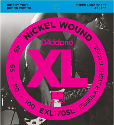 D'Addario 4er bas XL nikkel 45-100 45-65-80-100, EXL170SL - Snarenset voor 4-string basgitaar