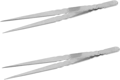 Roestvrijstalen pincet - Precisie tang - Fijn handwerk - Ergonomisch ontwerp - 2 stuks - Zilver