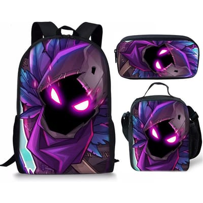 3 pièces Sac à dos d'activité Fortnite Anime Dessin animé Cartable Grande capacité Étudiant Sacs d'école Trousse à crayons Mignon et Charmant Sac à lunch Date de naissance Cadeau 3pcs