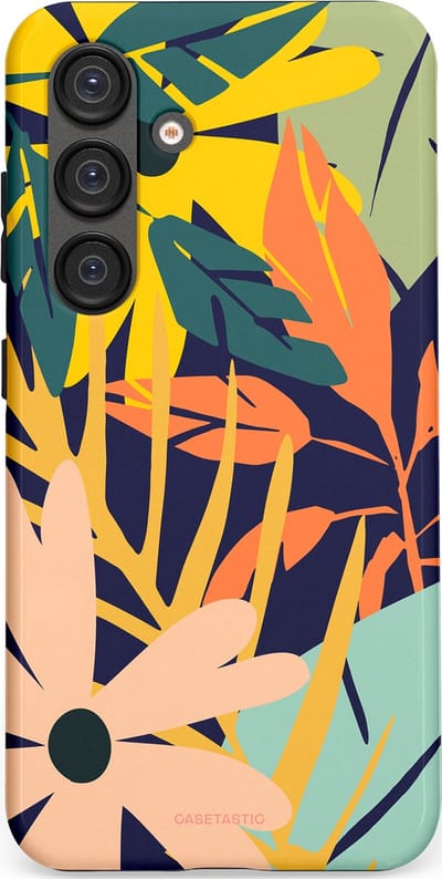 Casetastic Hoesje Geschikt voor Samsung S25 - Stijlvolle Beschermende Duo-layer Case - Ruwe bloemen