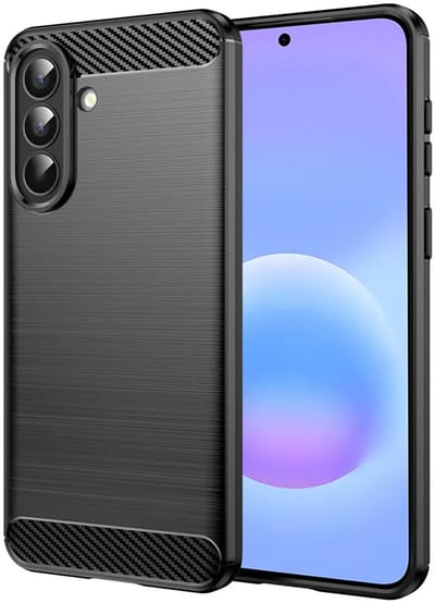 Hoesje geschikt voor Samsung Galaxy A57 - Techsuit Carbon Silicone Back Cover - Zwart