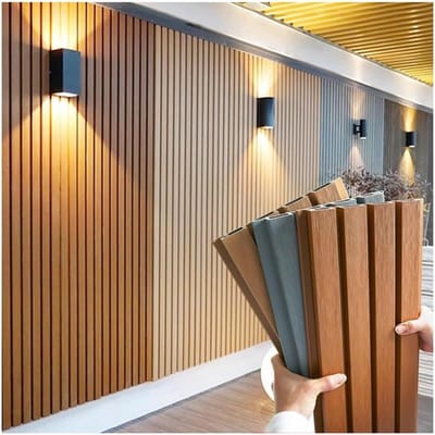 Houten buitenomheining - Decoratief scherm - Privacy verhogen - Weerbestendig composiet - 22 x 140 cm - Wit