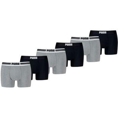 Puma Boxershorts Everyday Placed Logo - 6 pack - Zwart / Grijs - Heren Ondergoed - Maat M