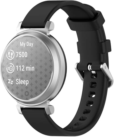 Strap-it Siliconen 'Classic' bandje geschikt voor Garmin Lily 2 / Pebble Round 2 - Zwart