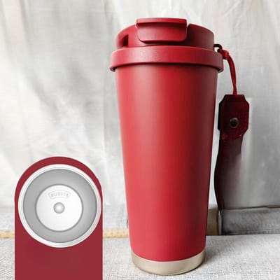 Stro Koffiekop Vrouwelijk Hoogwaardig Draagbare Waterbeker 316 Roestvrij Staal Keramische Voering Vacuüm Beker 530ML