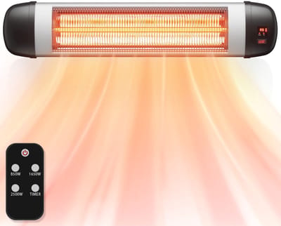 NETTLIFE - Terrasverwarmers - 2500W - 3 Verschillende Standen - Elektrische Heater - Infrarood Verwarming - met Afstandsbediening - LED-display - Zwart